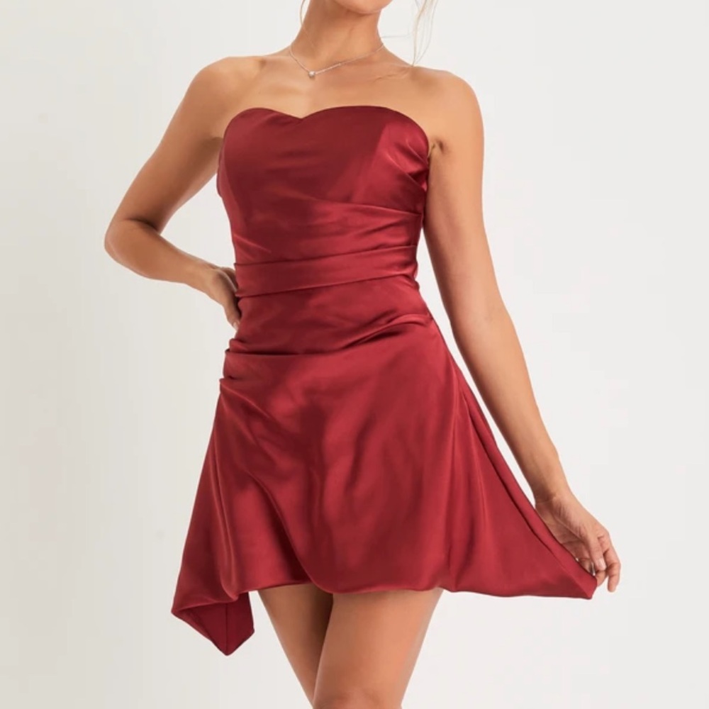 Lulus Red Sweetheart Mini Dress